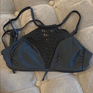 Black Racerback Bra swimsuit with Mesh Detail